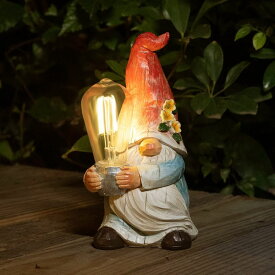 ガーデンライトLEDソーラーライト ソーラーパワー shumi Garden Gnomes Outdoor Statue Decor Solar Light, Solar Garden Decorations Gnome Gifts Figurine for Patio Yard Backyard Lawn Ornament 【並行輸入品】