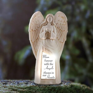 �K�[�f�����C�gLED�\�[���[���C�g �\�[���[�p���[ Guardian Angel Statue Solar Light for Mum - Graveside Decoration for Mother - Cemetery Flower Vase for Indoor or Outdoor - Grave Decorations with Solar Light Prayer �y���s�A���i�z