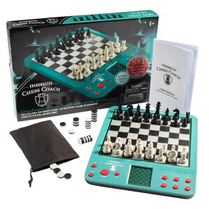 `FXZbg Electronic Grandmaster Chess Game- Play Opponent, or Multi Level Computer, Plus Talking Coach & Preset Exercises- Perfect for Kids & Adults- w 8 Bonus Games (Checkers, Chess, 4-in-A-Row) ysAiz