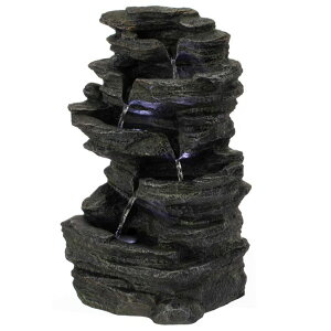 ��� ���� ��̃I�u�W�F �e�[�u���g�b�v�t�@�E���e�� �C���e���A���� Cascading Electric Powered 5-Tier Rock Water Fountain 18 for Indoor and Outdoor Use �y���s�A���i�z