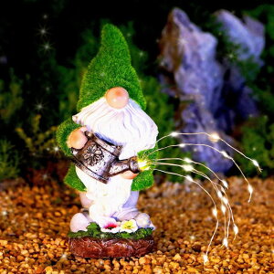 �K�[�f�����C�gLED�\�[���[���C�g �\�[���[�p���[ VChymm Flocked Solar Garden Gnomes Outdoor Statues-11.8�e�fOutdoor Garden Decor-LED Outdoor Decor Light-Unique Housewarming Gifts Yard Art Sculptures for Patio Lawn Ornaments �y���s