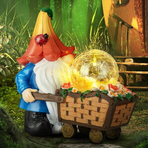�K�[�f�����C�gLED�\�[���[���C�g �\�[���[�p���[ Grovind Garden Gnomes Outdoor Decorations Solar Gnomes Garden Statues, Garden Gnome Decor Holding Magic Orb with LED Lights, Gnomes Outdoor Clearance for Garden Patio Lawn Decor Gnome �y