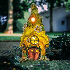 �K�[�f�����C�gLED�\�[���[���C�g �\�[���[�p���[ AIINY Solar Garden Decor Statues 11Inch Big Resin Gmone Houses Sculptures Spring LED Green Decorations for Outdoor Patio Yard Farmhouse Easter St Patricks Day Gift �y���s�A���i�z