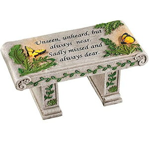 �K�[�f�����C�gLED�\�[���[���C�g �\�[���[�p���[ Collections Etc Solar Powered LED Outdoor Garden Memorial Bench with Heartwarming Inscription - Perfect Faux Stone Plaque Statue to Remember Loved Ones 12 L x 5 1/2 W x 5 1/4 H �y���s