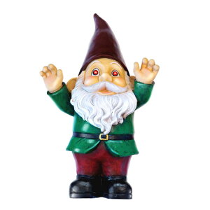K[fCgLED\[[Cg \[[p[ Funderstood Solar Powered LED Garden Gnome w/Creepy Light-up Glowing Red Eyes, 11" Tall, Weather Resistant, Meet Figglethorpe The Fire-Eyed Gnome ysAiz