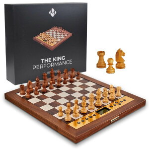 `FXZbg Electronic Chess Board Computer - The King Performance - Real Wood Chess Board and Pieces - Kids & Adults - AI Chess Board - Smart Chess Board - LCD Screen - Connect Addons - by Millennium Chess ysAiz