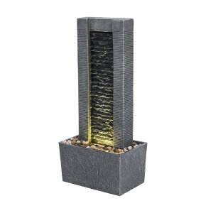 K[f  CeA u^  ̃IuWF EH[^[tH[t@Ee Teamson Home Demeter Waterfall Water Fountain with LED Lights and Pebble Stones for Patio Garden Backyard Decking D?cor, 29.25 inch 