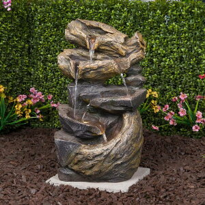K[f  CeA u^  ̃IuWF EH[^[tH[t@Ee Alpine Corporation ZDQ104 Cascading Rock Warm White LED Floor Fountains, Brown ysAiz