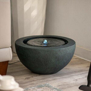 K[f  CeA u^  ̃IuWF EH[^[tH[t@Ee Xbrand 19.8" W Round Polyresin Indoor/Outdoor Sphere Water Fountain w/LED Light, Garden Water Fountain, Water Bowl Fountain, Patio W