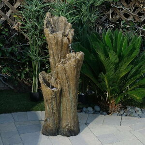 K[f  CeA u^  ̃IuWF EH[^[tH[t@Ee Alpine Corporation Rustic 3-Tier Tree Bark Fountain with LED Lights ysAiz