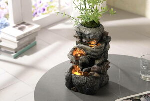   ̃IuWF e[ugbvt@Ee CeA Tolevoit Tabletop Water Fountain with LED Lighting for Indoor Decor and Ambiance Relaxation Soothing Sound Waterfall Indoor Zen Relaxation for Office Home decora