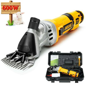 ƒ{poJ r AMYWMS Sheep Shears 600W, Electric Sheep Clippers Professional, 6 Speed Heavy Duty Livestock Haircut for Grooming Sheep Horses Large Dog Thick Coats Animals, Small Dog Forbidden ysAiz