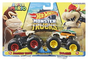 �z�b�g�E�B�[�� �����X�^�[�g���b�N Hot Wheels Monster Trucks Pack 2 Nintendo Toy Cars 1:64 Scale Gift for Kids 3+ Years (Mattel HDH82) �y���s�A���i�z