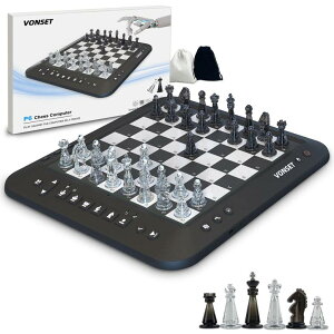 `FXZbg P6 Electronic Chess, Computer Chess Board, Electronic Chess Board Chess Computer Talking Smart Chess Board Electronic Chess Set Magnetic Chess Game with LED for Kids & Adults Learn Chess ysAiz