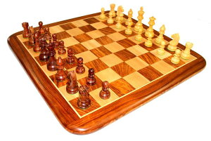 `FXZbg StonKraft 21" X 21 Collectible Acacia Wood Chess Game Board Set+Wooden Crafted Pieces ysAiz