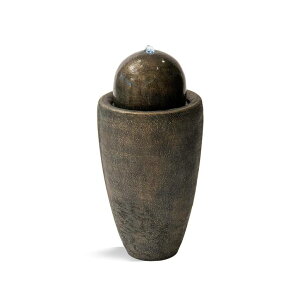 K[f  CeA u^  ̃IuWF EH[^[tH[t@Ee XBrand 25.98" H Round Stone Indoor/Outdoor Modern Stone Textured Sphere Water Fountain w/LED Lights, Ball Water Fountain Decor, Gard