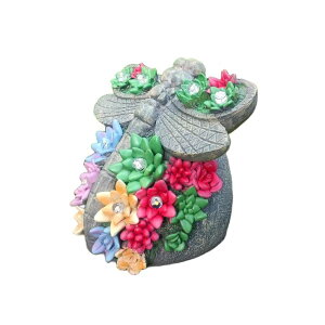 �K�[�f�����C�gLED�\�[���[���C�g �\�[���[�p���[ Kraledge Solar Garden Outdoor Statues Dragonfly, Dragonfly Solar Statue Patio Decor with 10 LED Lights, Resin Figurines Ornament with Solar Light for Balcony, Yard, Lawn Porch �y���s�A