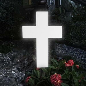�K�[�f�����C�gLED�\�[���[���C�g �\�[���[�p���[ Solar Lighted Cross Grave Lighted Garden Cross Stake Decor LED Jesus Cross Light Decoration for Home Memorial Decoration,Outdoor Yard, Home, Patio �y���s�A���i�z