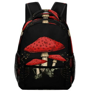 �C���R ���� �o�[�h �g���x���L�����A�[ Xvx-Boom Mushroom Moon Backpack Print Work Leisure Travel Schoolbag Adjustable Practical Gift Unisex Laptop Backpack One Size �y���s�A���i�z