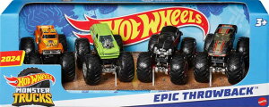 �z�b�g�E�B�[�� �����X�^�[�g���b�N Hot Wheels Monster Trucks, 1:64 Scale Monster Trucks Toy Trucks, Set of 4, Giant Wheels, Favorite Characters and Cool Designs �y���s�A���i�z