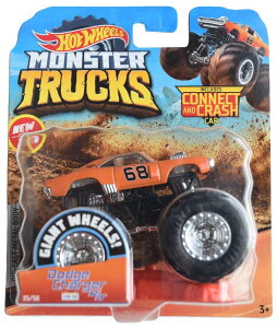 �z�b�g�E�B�[�� �����X�^�[�g���b�N Hot Wheels Monster Trucks Dodge Charger R/T, Includes Connect and Crash Car �y���s�A���i�z