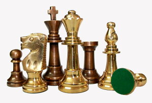 �`�F�X�Z�b�g StonKraft Collector Edition Brass Chess Pieces Pawns Chessmen Chess Coins Figurine Pieces (3" Staunton) �y���s�A���i�z