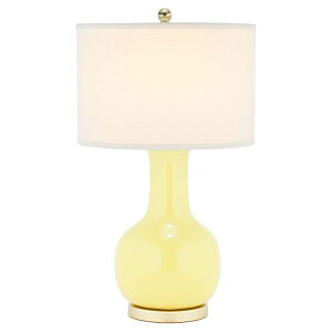 �T�t�@���B�� safavieh �e�[�u�������v �T�t�@�r�� �T�t�@���B�A SAFAVIEH Lighting Collection Paris Modern Yellow Ceramic 28-inch Bedroom Living Room Home Office Desk Nightstand Table Lamp (LED Bulb Included) �y���s�A���i�z