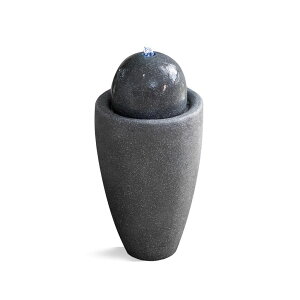 K[f  CeA u^  ̃IuWF EH[^[tH[t@Ee XBrand 25.98" H Round Stone Indoor/Outdoor Modern Stone Textured Sphere Water Fountain w/LED Lights, Ball Water Fountain Decor, Gard