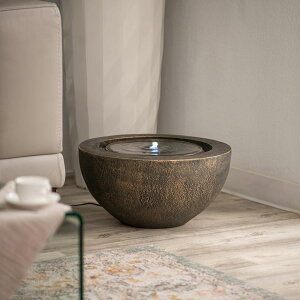 ガーデン 噴水 インテリア噴水 置き型 噴水 滝のオブジェ ウォーターフォールファウンテン Xbrand 19.8" W Round Polyresin Indoor/Outdoor Sphere Water Fountain w/LED Light, Garden Water Fountain, Water Bowl Fountain, Patio W