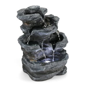 ��� ���� ��̃I�u�W�F �e�[�u���g�b�v�t�@�E���e�� �C���e���A���� WICHEMI Indoor Fountain Tabletop Fountain Waterfall Fountains Stacked Rocks Water Feature Feng Shui Zen Meditation Relaxation Desktop Fountain for Home and Offic