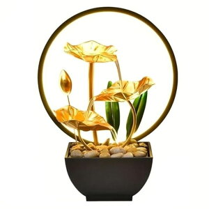 ��� ���� ��̃I�u�W�F �e�[�u���g�b�v�t�@�E���e�� �C���e���A���� Huazzzyi Tabletop Water Fountain Lotus Water Fountains and Waterfalls USB Powered Lotus Fountain Modern Waterfall Fountain for Living Room, Office �y���s�A