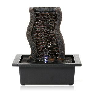   ̃IuWF e[ugbvt@Ee CeA Dyna-Living Water Fountains Indoor Tabletop Water Fountain with LED Lights Feng Shui Waterfall Fountain for Modern Home Decor Office Living Room Decoration y