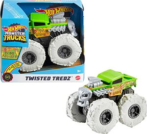�z�b�g�E�B�[�� �����X�^�[�g���b�N Hot Wheels Monster Trucks Twisted Tredz Vehicles, Creature-Themed 1:43 Scale Toy Truck with Pull-Back Motor & Giant Wheels, Gift for Kids Ages 3 Years Old & Up �y���s�A���i�z