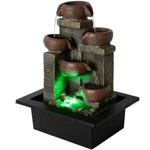 K[f  CeA u^  ̃IuWF EH[^[tH[t@Ee 13-inch Indoor Fountains and Waterfalls Cascading 5-Tiered Pots-Tabletop Water Fountain-Desk Waterfall-with Audible Waterfall Sounds