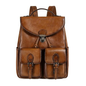 �C���R ���� �o�[�h �g���x���L�����A�[ COOLCY Women Vintage Genuine Leather Backpack Purse Fashion Rucksack Practical and Stylish Retro Daypack Bag (Brown) One_Size �y���s�A���i�z