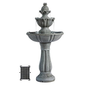K[f  CeA u^  ̃IuWF EH[^[tH[t@Ee XBrand 36.2" Solar Water Fountain, 2-Tier, Grey Resin, Outdoor, with Solar Panel & Solar Pump for Home Garden Yard D?cor ys