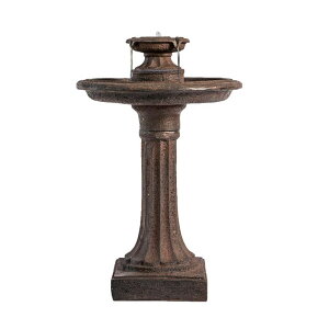 K[f  CeA u^  ̃IuWF EH[^[tH[t@Ee XBrand 28" Bird Bath Water Fountain, 1-Tier, Outdoor, Brown Resin, Auto Shut Off Pump for Home Garden Yard D?cor ysAi