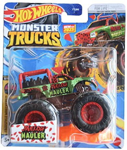 �z�b�g�E�B�[�� �����X�^�[�g���b�N Hot Wheels Monster Trucks Melon Mauler, Freestyle Wreckers 8/11 Connect and Crash Car �y���s�A���i�z