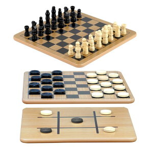 �`�F�X�Z�b�g Regal Games - Reversible Wooden Board for Chess, Checkers & Tic-Tac-Toe - 24 Interlocking Wooden Checkers and 32 Standard Chess Pieces - for Age 8 to Adult for Family Fun �y���s�A���i�z