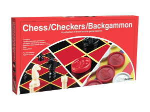 �`�F�X�Z�b�g Pressman Chess / Checkers / Backgammon - 3 Games in One with Full Size Staunton Chess Pieces and Interlocking Checkers, 15.62 x 8.00 x 1.50 Inches �y���s�A���i�z