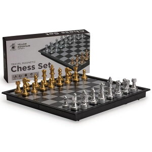 `FXZbg Yellow Mountain Imports Travel Magnetic Chess Set (9.8-Inch) - Folding and Portable Board Game ysAiz