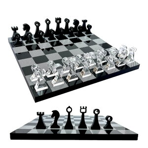 `FXZbg Luxury Travel Chess Set | 10" Portable Chess Set with Storage | Portable Chess Game Set for Adults and Kids | Unique Chess Set | Lucite Chess Board and Pieces ysAiz