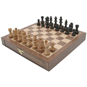 �`�F�X�Z�b�g Hey! Play! Inlaid Walnut-Style Magnetized Wood Chess Set with Staunton Wood Chessmen, Brown,1.375x9.875x9.875, 12-21129 �y���s�A���i�z