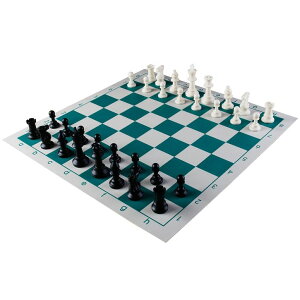�`�F�X�Z�b�g Amerous Chess Set 17" x 17" Roll-up Travel Chess in Carry Tube with Shoulder Strap Easy to Carry for Beginner and Kids �y���s�A���i�z