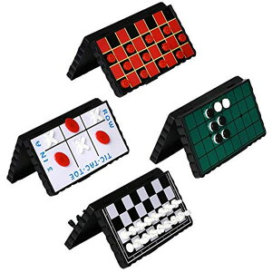 `FXZbg Point Games Travel Board Game Set - Bundle Pack of 4 Classic Magnetic Games, Stocking Stuffers for Kids Includes Individual Boards & Pieces ysAiz