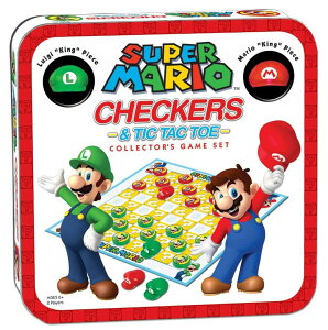 `FXZbg Super Mario Checkers & Tic-Tac-Toe Collector's Game Set | Featuring Super Mario Bros - Mario & Luigi | Collectible Checkers and TicTacToe Perfect for Mario Fans ysAiz