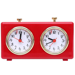 �`�F�X�Z�b�g Retro Analog Chess Clock Timer - Wind-Up Mechanical Chess Clock with Large Easy-to-Read Dials, No Battery Needed (Red) �y���s�A���i�z