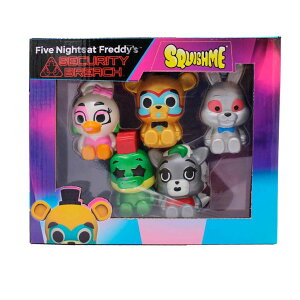 FNAF 5�i�C�c Five Nights at Freddy's Security Breach SquishMe Series 1 Collectors Box 5-Pack: Stress Relief Toy, Party Favor & Fidget Toys for Kids - Entire Series 1 Set w/FNAF Figures Squishies �y���s�A���i�z