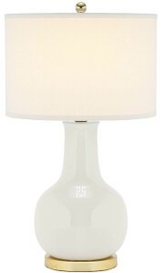 �T�t�@���B�� safavieh �e�[�u�������v �T�t�@�r�� �T�t�@���B�A SAFAVIEH Lighting Collection Paris Modern Grey Ceramic 28-inch Bedroom Living Room Home Office Desk Nightstand Table Lamp (LED Bulb Included) �y���s�A���i�z
