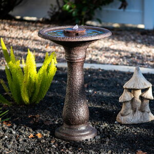 K[f  CeA u^  ̃IuWF EH[^[tH[t@Ee XBrand 23.43" H Resin/Stone Powder/Glass Fiber 1 Tier Water Fountain for Outdoor D?cor, Birdbath Fountain, Garden Water Fountain, Ze